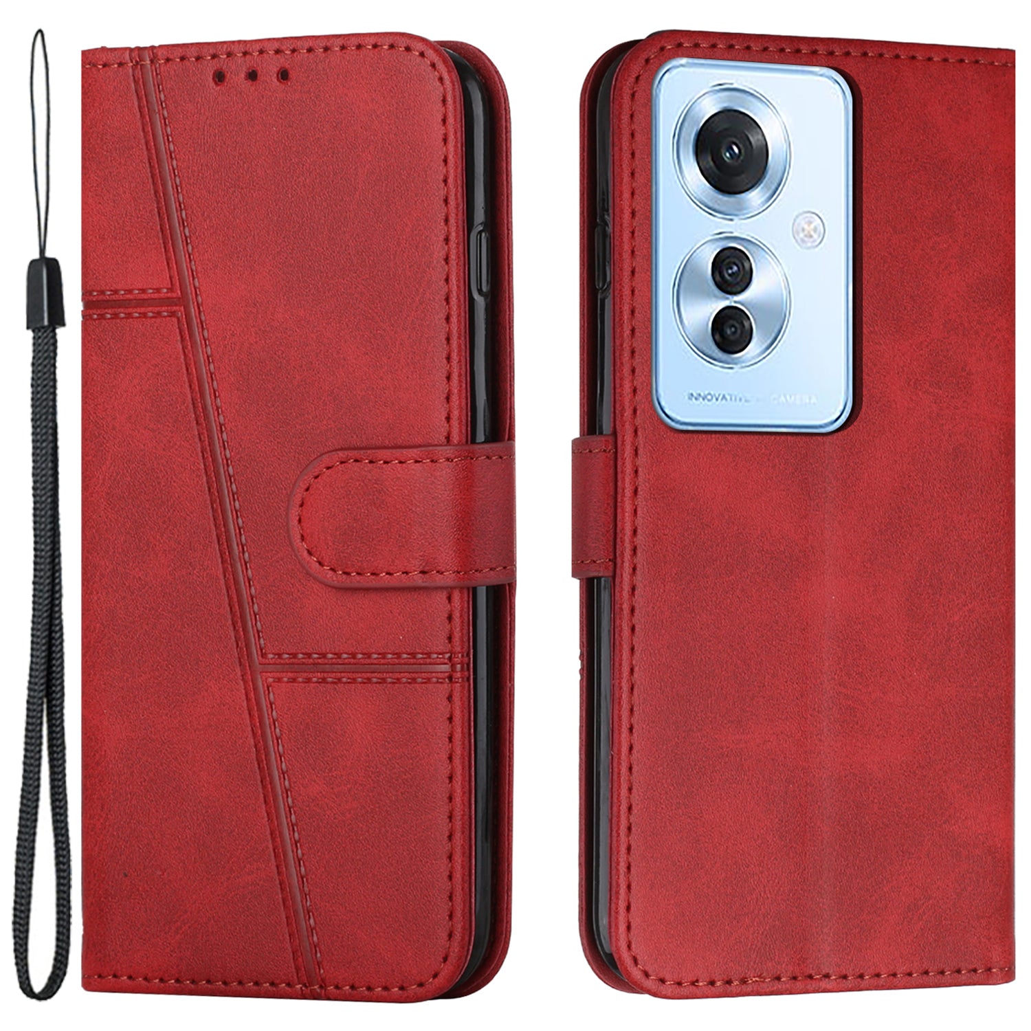 For Oppo Reno11 F 5G / F25 Pro 5G Case PU Leather Calf Texture Phone Cover with 3 Card Holder For Oppo Reno11 F 5G / F25 Pro 5G Case PU Leather Calf Texture Phone Cover with 3 Card Holder
